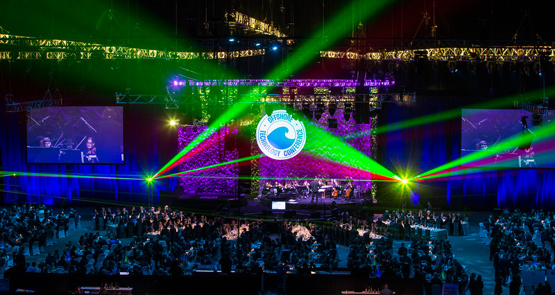 "Houston, TX - OTC 2015 - Solange Guedes accepts the OTC Distinguished Achievement Award for Companies during the OTC Annual Awards dinner at the Offshore Technology Conference here today, Sunday May 3, 2015. The Society of Petroleum Engineers hosts the meeting at the NRG Park which has over 100,000 attendees from around the world to see the latest technology in the energy industry. Photo by © OTC/Rodney White 2015 Contact Info: todd@corporateeventimages.com Keywords:  "